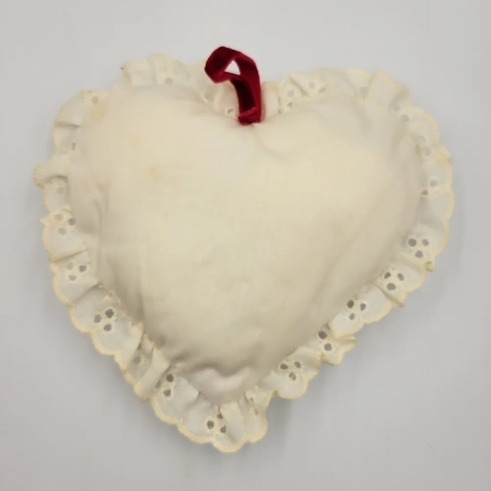 Christmas Handmade Cloth Heart Ornament Vintage